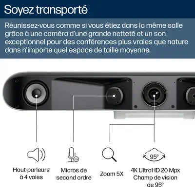 Barre de visioconférence USB Poly Studio V52 sans Poly - visuel 1 - hello RSE - Partout où vous travaillez, nous sommes à vos côtés