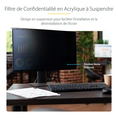 Filtre de Confidentialité pour Écran d'Ordinateur 23,8 pouces 16:9, Filtre Acrylique Suspendu, Prote - StarTech - Protection d'écran et Filtre - visuel 10