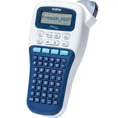 Brother PT-H107B étiqueteuse P-touch bleue foncée Brother - visuel 1 - hello RSE - Étiquette P-touch Testée jusqu'à l'Extrême