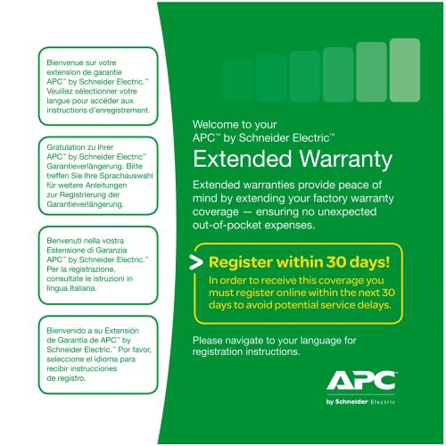 Revendeur officiel Extension de garantie Périphériques APC 1 Year Extended Warranty for 1 Easy UPS SMV/SMVS