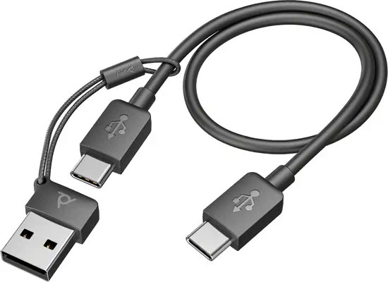 Micro-casque Poly Voyager Focus 2 USB-C-C + adaptateur Poly - visuel 1 - hello RSE - Expérience immersive