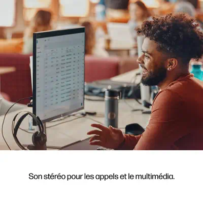 Micro-casque Poly Voyager Focus 2 USB-C-C certifié Microsoft Teams + adaptateur USB-C/A +base de cha - HP - Casque Micro - visuel 2