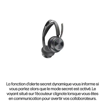 Micro-casque Poly Voyager Focus 2 USB-C-C certifié Microsoft Teams + adaptateur USB-C/A +base de cha - HP - Casque Micro - visuel 2