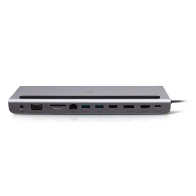Station d'accueil USB-C 10-en-1, triple écran avec HDMI, DisplayPort, VGA, Ethernet, USB, lecteur de - C2G - Station d'accueil pour portable - visuel 3