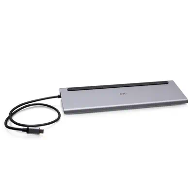Station d'accueil USB-C 10-en-1, triple écran avec HDMI, DisplayPort, VGA, Ethernet, USB, lecteur de - C2G - Station d'accueil pour portable - visuel 1