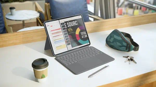 Logitech Combo Touch QWERTY Anglais britannique Smart Connector Gris - Clavier - visuel 8