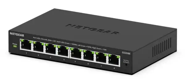 NETGEAR GS308E Géré L2/L3 Gigabit Ethernet (10/100/1000) Noir - Netgear - Switchs et Hubs - visuel 1