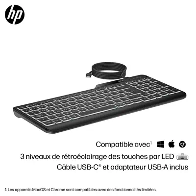 HP STORE 3PL clavier Bureau USB Noir - Clavier - visuel 8