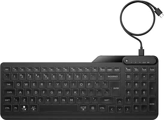Achat Clavier HP 405 Multi-Device Backlit Wired Keyboard sur hello RSE
