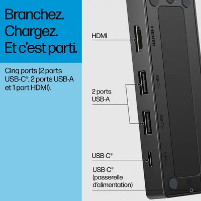 Concentrateur USB-C de voyage HP G3 HP - visuel 1 - hello RSE - Une protection intégrée