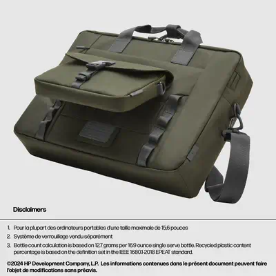 Sacoche modulaire pour ordinateur portable HP 15,6 pouces HP - visuel 1 - hello RSE - Sangle amovible