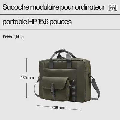Sacoche modulaire pour ordinateur portable HP 15,6 pouces HP - visuel 1 - hello RSE - Pochette détachable sécurisée
