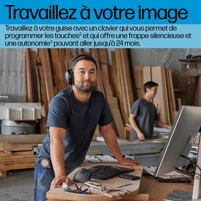 HP STORE 3PL clavier Maison RF sans fil + Bluetooth Noir - Clavier - visuel 10