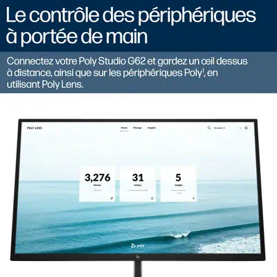Système de visioconférence Poly Studio G62 avec kit de plaque de montage sans cordon d’alimentation  - HP - Visioconférence - visuel 6