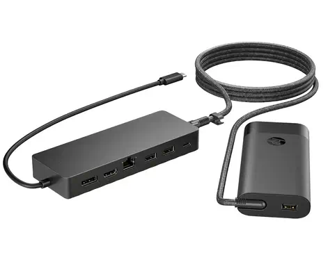 Ensemble combiné concentrateur USB-C et chargeur pour PC portable HP Universal - Station d'accueil pour portable - visuel 4