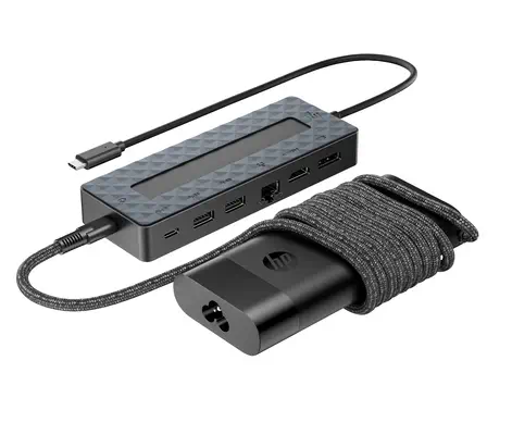 Ensemble combiné concentrateur USB-C et chargeur pour PC portable HP Universal - Station d'accueil pour portable - visuel 3