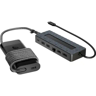 Ensemble combiné concentrateur USB-C et chargeur pour PC portable HP Universal - Station d'accueil pour portable - visuel 7