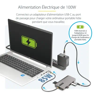 Adaptateur Multiport USB-C Triple Moniteur, Double HDMI et DisplayPort 4K 60Hz + 4K 30Hz, Adaptateur - StarTech - Station d'accueil pour portable - visuel 9