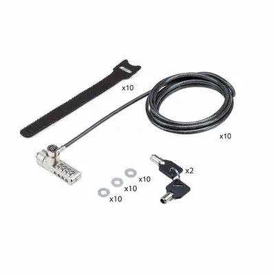 Lot de 10 Antivols à Double Accès pour Ordinateur Portable, Câble de Sécurité de 2m à Clé et à Combi - StarTech - Protection d'écran et Filtre - visuel 10