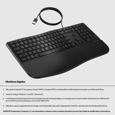 HP STORE 3PL clavier Bureau USB Noir - Clavier - visuel 4