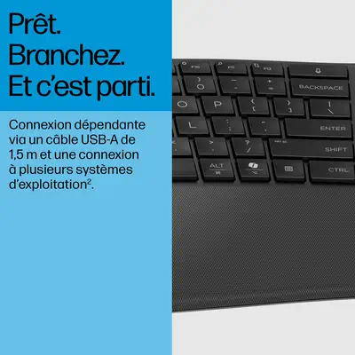 HP STORE 3PL clavier Bureau USB Noir - Clavier - visuel 10