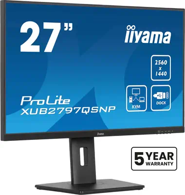 iiyama ProLite XUB2797QSNP-B1 écran plat de PC 68,6 cm (27") 2560 x 1440 pixels Quad HD LED Noir - Ecran Ordinateur - visuel 1
