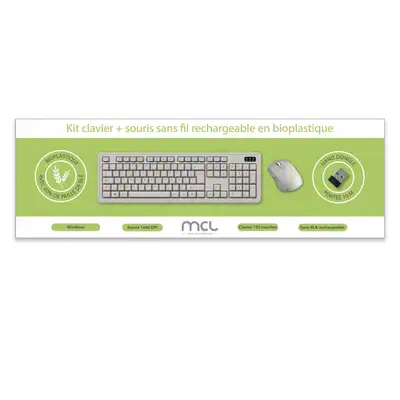 MCL MP3B99AACK2012BIW clavier Souris incluse Universel RF sans MCL - visuel 1 - hello RSE - Souris optique précise