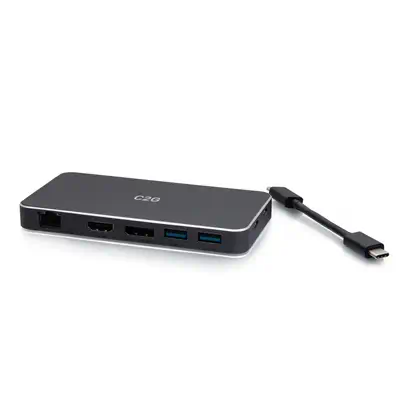 C2G Station d’accueil MST 7-en-1 USB-C pour deux écrans avec HDMI, DisplayPort, Ethernet, USB et Pow - Station d'accueil pour portable - visuel 5