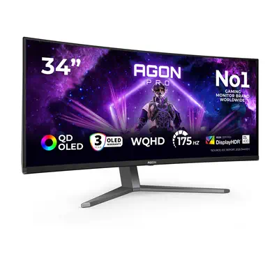 AOC AGON PRO AG346UCD écran plat de PC 86,4 cm (34") 3440 x 1440 pixels Wide Quad HD QD-OLED Noir, G - Ecran Ordinateur - visuel 2