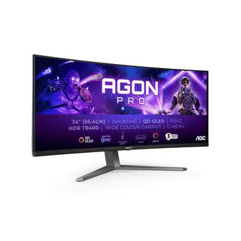 Avis AOC AGON PRO AG346UCD écran plat de PC 86,4 cm (34") 3440 x 1440 pixels Wide Quad HD QD-OLED Noir, G