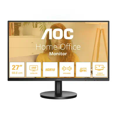 AOC B3 U27B3A écran plat de PC 68,6 cm (27") 3840 x 2160 pixels 4K Ultra HD LCD Noir - Ecran Ordinateur - visuel 1