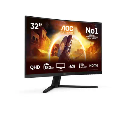 AOC G4 CQ32G4VE écran plat de PC 80 cm (31.5") 2560 x 1440 pixels Quad HD LCD Noir, Gris - Ecran Ordinateur - visuel 2