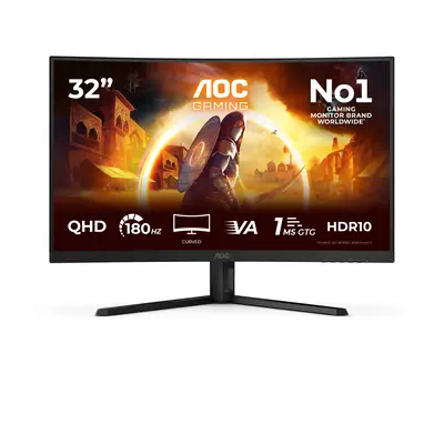 AOC G4 CQ32G4VE écran plat de PC 80 cm (31.5") 2560 x 1440 pixels Quad HD LCD Noir, Gris - Ecran Ordinateur - visuel 1