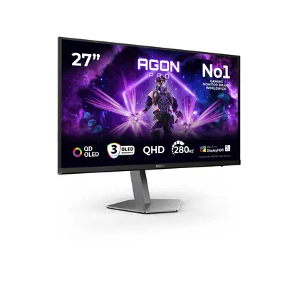 AOC AGON PRO AG276QZD2 écran plat de PC 67,3 cm (26.5") 2560 x 1440 pixels Quad HD QD-OLED Noir, Gri - Ecran Ordinateur - visuel 2