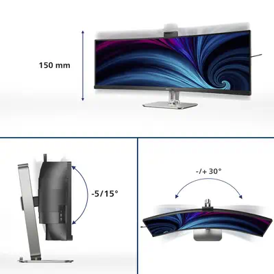 Philips 49B2U6903CH/00 écran plat de PC 124,5 cm (49") 5120 x 1440 pixels Dual QHD LCD Gris - Ecran Ordinateur - visuel 8