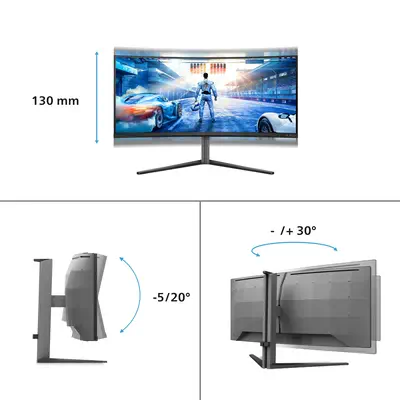Philips Evnia 6000 34M2C6500/00 écran plat de PC 86,4 cm (34") 3440 x 1440 pixels Wide Quad HD QD-OL - Ecran Ordinateur - visuel 3
