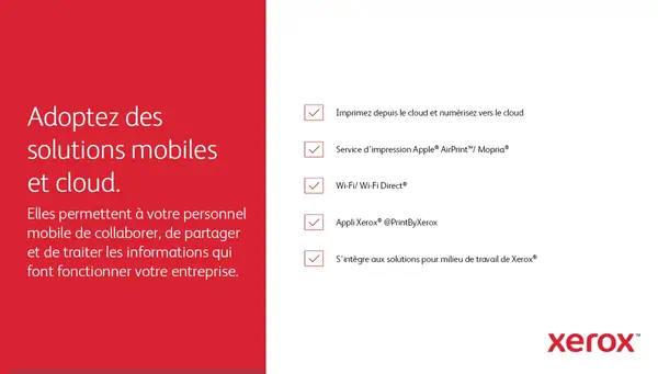 Xerox C320 Imprimante recto verso sans fil A4 Xerox - visuel 1 - hello RSE - Installez votre imprimante à l'endroit qui vous convient, grâce à la connectivité Wi-Fi incluse en standard.