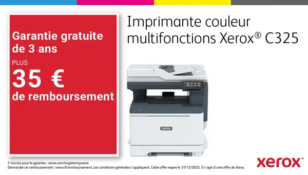 Xerox C325 copie/impression/numérisation/télécopie recto verso sans fil A4, 33 ppm, PS3 PCL5e/6, 2 m - Multifonctions Laser - visuel 6