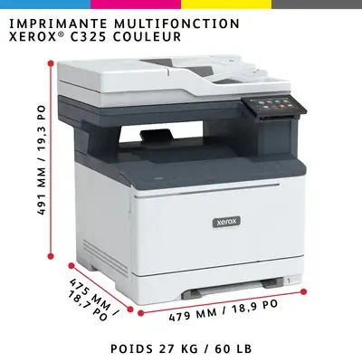 Xerox C325 copie/impression/numérisation/télécopie recto verso sans fil A4, 33 ppm, PS3 PCL5e/6, 2 m - Multifonctions Laser - visuel 5