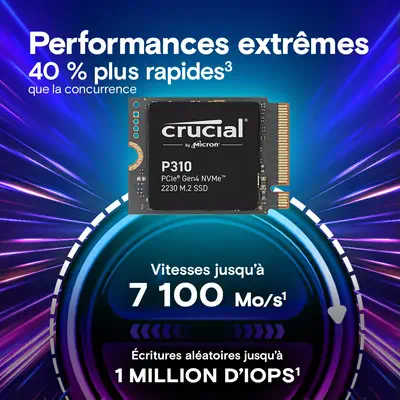 Crucial P310 1TB PCIe Gen4 NVMe 2230 M.2 SSD - Disque dur SSD - visuel 2