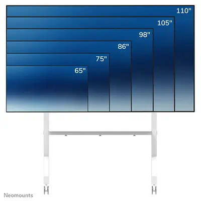 Neomounts FL50-575WH1 Support au sol mobile pour écran 65-115" - installation rapide - TÜV - Accessoire Vidéoprojecteur - visuel 3