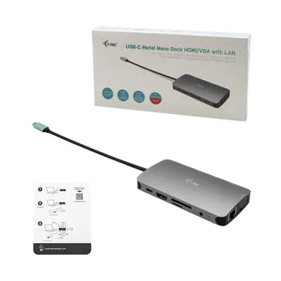 USB-C Metal Nano Dock HDMI/VGA with LAN + Charger 100W - I-Tec - Station d'accueil pour portable - visuel 5