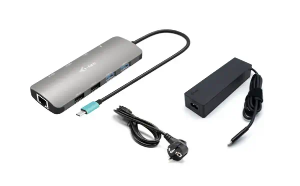 USB-C Metal Nano 2x Display Docking Station with PD 100 W + Charger 100W - I-Tec - Station d'accueil pour portable - visuel 1