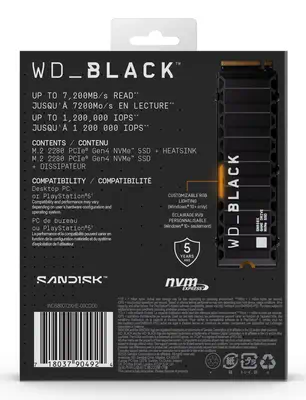 SanDisk WD_BLACK SN850X NVMe 8 To M.2 PCI Express 4.0 - Sandisk - Disque dur SSD - visuel 4