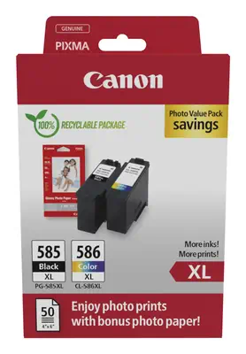 Canon PG-585XL/CL-586 PVP cartouche d'encre 2 pièce(s) Original Rendement élevé (XL) Noir, Cyan, Mag - Cartouches d'encre - visuel 1
