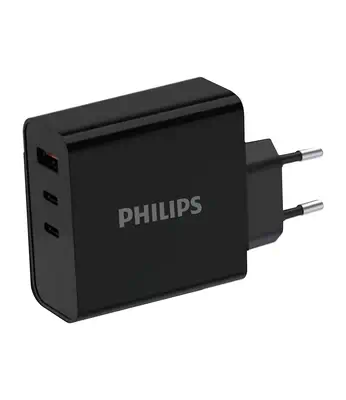 PHILIPS Chargeur secteur 65W 2 ports USB Type C et 1 USB - Philips - Câbles d'alimentation - visuel 1
