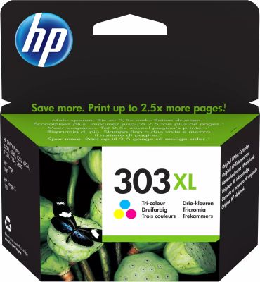 Revendeur officiel Cartouches d'encre HP Cartouche d’encre trois couleurs HP 303XL grande capacité authentique