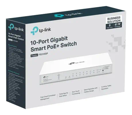 TP-Link FESTA FS310GP commutateur réseau Géré L2/L2+ Gigabit Ethernet (10/100/1000) Connexion Ethern - Switchs et Hubs - visuel 6