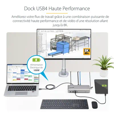 Station d'Accueil USB4, USB-C 40Gbps, Double Vidéo HDMI, Jusqu'à 2x 4K 60Hz 4:4:4 (RGB) ou 2x 4K 120 - StarTech - Station d'accueil pour portable - visuel 10