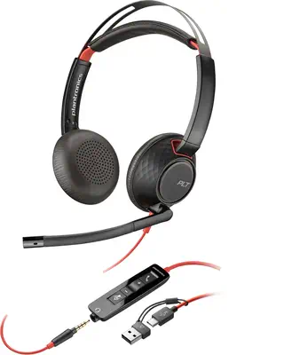 Micro-casque Poly Blackwire 5220 stéréo USB-C + connexion Poly - visuel 1 - hello RSE - Une qualité d'appel améliorée